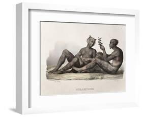 1827 Nukahiva Marquesas Tattooed Couple-Stewart Stewart-Framed Photographic Print