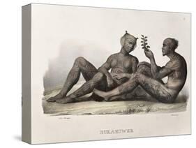 1827 Nukahiva Marquesas Tattooed Couple-Stewart Stewart-Stretched Canvas