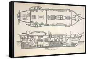 1832 Darwin's Ship HMS Beagle Plan-Paul Stewart-Framed Stretched Canvas