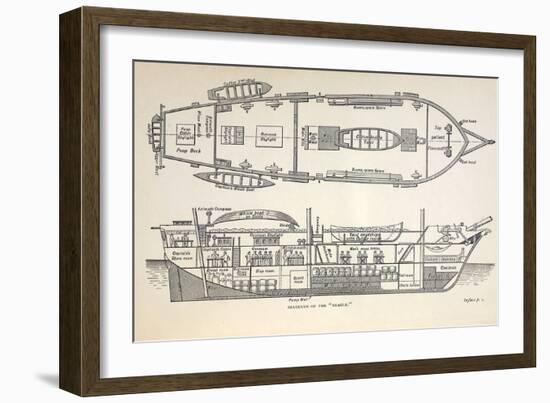 1832 Darwin's Ship HMS Beagle Plan-Paul Stewart-Framed Photographic Print