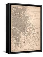 1833 Paris Map-N. Harbick-Framed Stretched Canvas