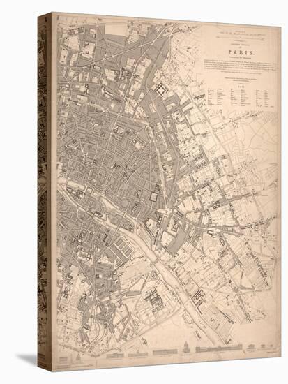 1833 Paris Map-N. Harbick-Stretched Canvas