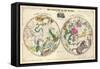 1835, Circumpolar Map Composite, Constellations-null-Framed Stretched Canvas