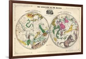 1835, Circumpolar Map Composite, Constellations-null-Framed Giclee Print