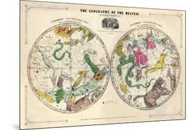 1835, Circumpolar Map Composite, Constellations-null-Mounted Premium Giclee Print