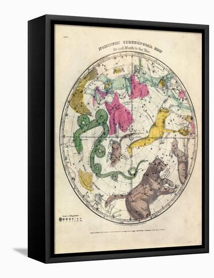 1835, Circumpolar Map Northern, Constellations-null-Framed Stretched Canvas