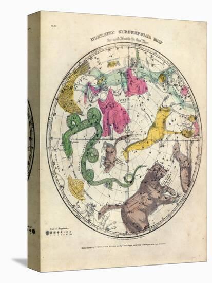 1835, Circumpolar Map Northern, Constellations-null-Stretched Canvas