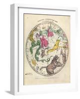 1835, Circumpolar Map Northern, Constellations-null-Framed Giclee Print