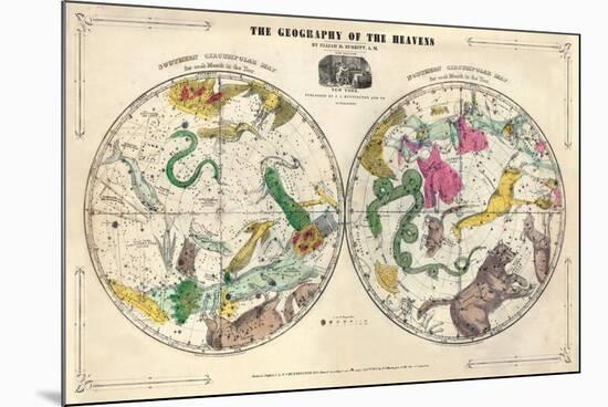 1835, Geography of the Heavens, Northern - Southern-null-Mounted Premium Giclee Print