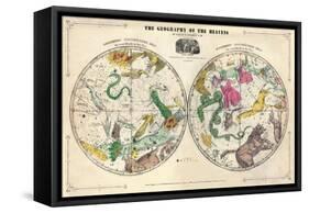 1835, Geography of the Heavens, Northern - Southern-null-Framed Stretched Canvas