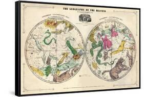 1835, Geography of the Heavens, Northern - Southern-null-Framed Stretched Canvas