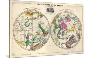 1835, Geography of the Heavens, Northern - Southern-null-Stretched Canvas