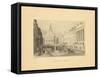 1840, Boston View of State Street, Massachusetts, United States-null-Framed Stretched Canvas