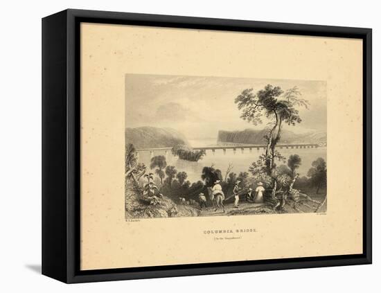 1840, Columbia Bridge View of Susquehanna, Pennsylvania, United States-null-Framed Stretched Canvas