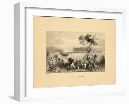 1840, Columbia Bridge View of Susquehanna, Pennsylvania, United States-null-Framed Giclee Print