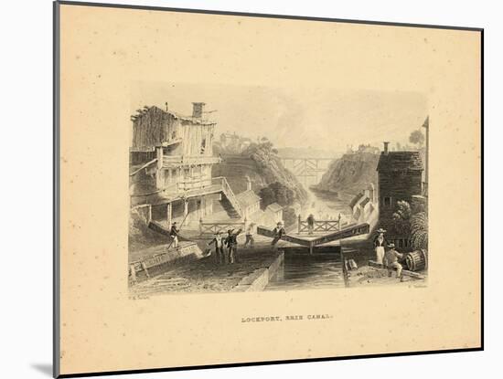 1840, Erie Canal and Lockport 1840 View, New York, United States-null-Mounted Giclee Print