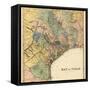 1840s, Texas State Map, Texas, United States-null-Framed Stretched Canvas