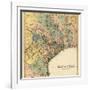 1840s, Texas State Map, Texas, United States-null-Framed Giclee Print