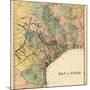 1840s, Texas State Map, Texas, United States-null-Mounted Giclee Print