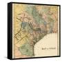 1840s, Texas State Map, Texas, United States-null-Framed Stretched Canvas