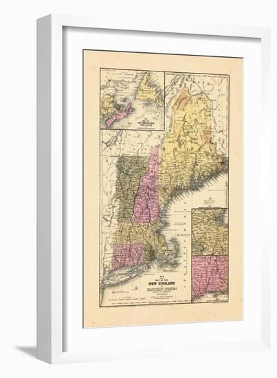 1844, New England, Connecticut, Maine, Massachusetts, New Hampshire, Rhode Island, Vermont-null-Framed Giclee Print