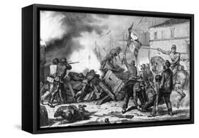 1848, Catania Fighting-Ferdinand Perrin-Framed Stretched Canvas