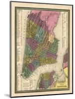 1850, New York City Battery ParkMap, New York, United States-null-Mounted Giclee Print