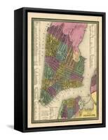 1850, New York City Battery ParkMap, New York, United States-null-Framed Stretched Canvas