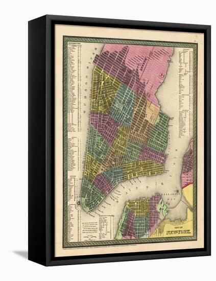 1850, New York City Battery ParkMap, New York, United States-null-Framed Stretched Canvas