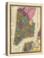 1850, New York City Battery ParkMap, New York, United States-null-Stretched Canvas