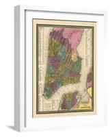 1850, New York City Battery ParkMap, New York, United States-null-Framed Giclee Print