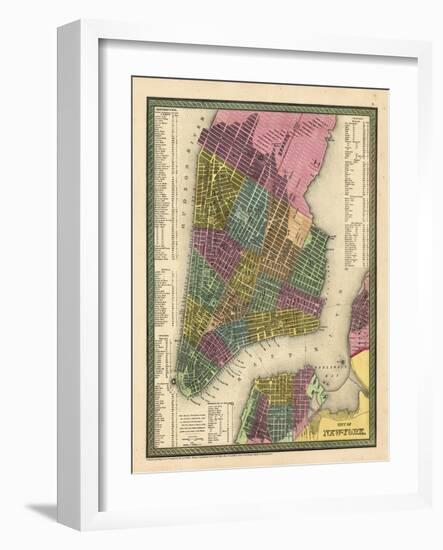 1850, New York City Battery ParkMap, New York, United States-null-Framed Giclee Print