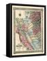 1851, California Mining Districts Map, California, United States-null-Framed Stretched Canvas