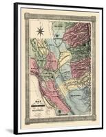 1851, California Mining Districts Map, California, United States-null-Framed Premium Giclee Print