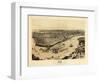 1851, New Orleans Bird's Eye View, Louisiana, United States-null-Framed Giclee Print