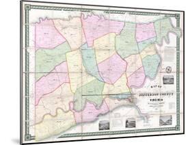 1852, Jefferson County - WV formerly VA Wall Map, West Virginia, United States-null-Mounted Giclee Print