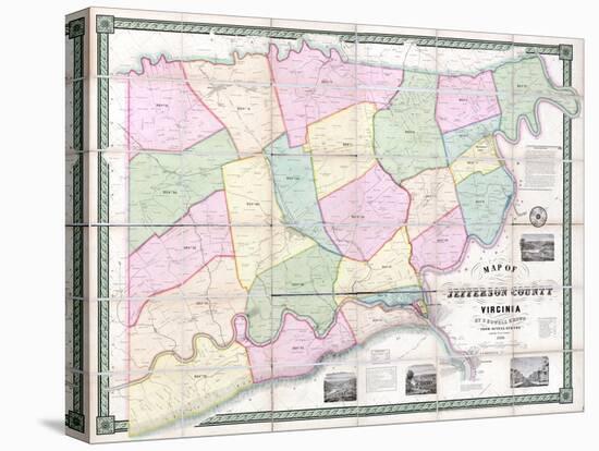 1852, Jefferson County - WV formerly VA Wall Map, West Virginia, United States-null-Stretched Canvas