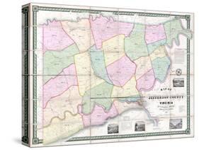 1852, Jefferson County - WV formerly VA Wall Map, West Virginia, United States-null-Stretched Canvas