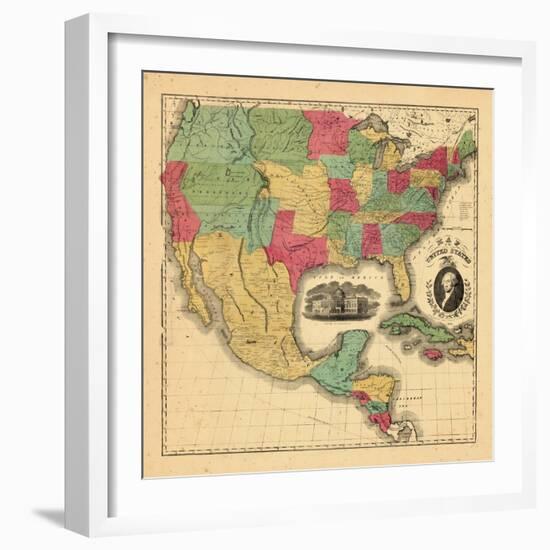 1852, Mexico, United States, Central America-null-Framed Giclee Print