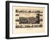 1852, York Bird's Eye View, Pennsylvania, United States-null-Framed Giclee Print