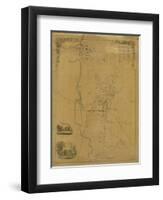 1853, Keene Wall Map, New Hampshire, United States-null-Framed Premium Giclee Print
