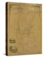 1853, Keene Wall Map, New Hampshire, United States-null-Stretched Canvas