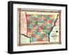 1854, Arkansas State Map, Arkansas, United States-null-Framed Giclee Print