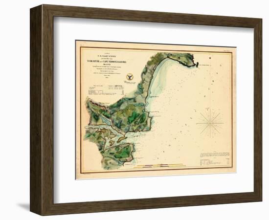 1854, York River and Cape Neddick Harbors Chart, Maine, Maine, United States-null-Framed Giclee Print