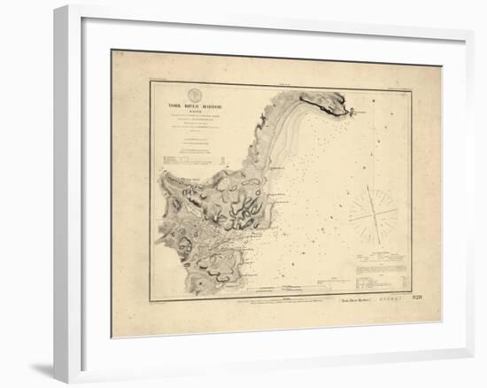 1854, York River Harbor Chart Maine, Maine, United States-null-Framed Giclee Print