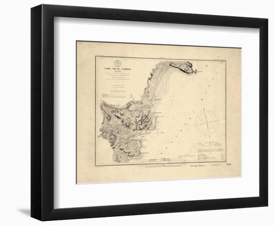 1854, York River Harbor Chart Maine, Maine, United States-null-Framed Giclee Print