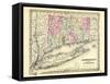 1855, Connecticut State Map Long Island Sound, Connecticut, United States-null-Framed Stretched Canvas