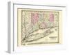 1855, Connecticut State Map Long Island Sound, Connecticut, United States-null-Framed Giclee Print