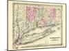 1855, Connecticut State Map Long Island Sound, Connecticut, United States-null-Mounted Giclee Print