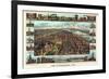 1855, Harrisburg Bird's Eye View, Pennsylvania, United States-null-Framed Giclee Print